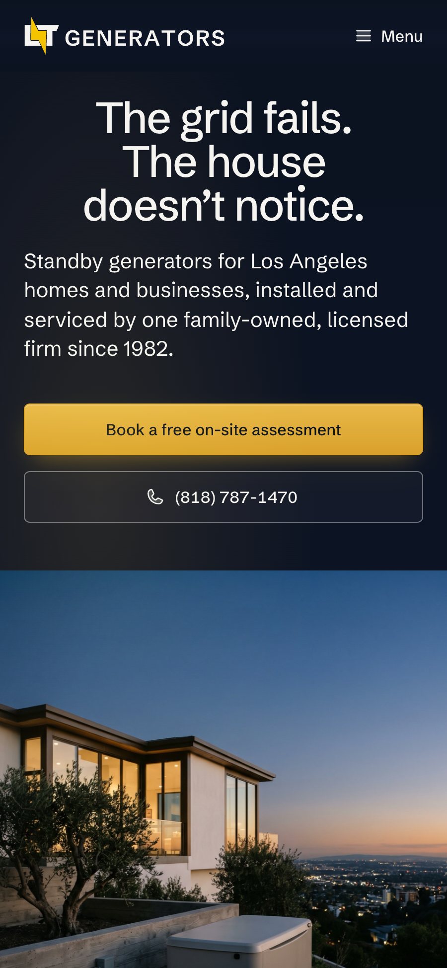 The new homepage on a phone