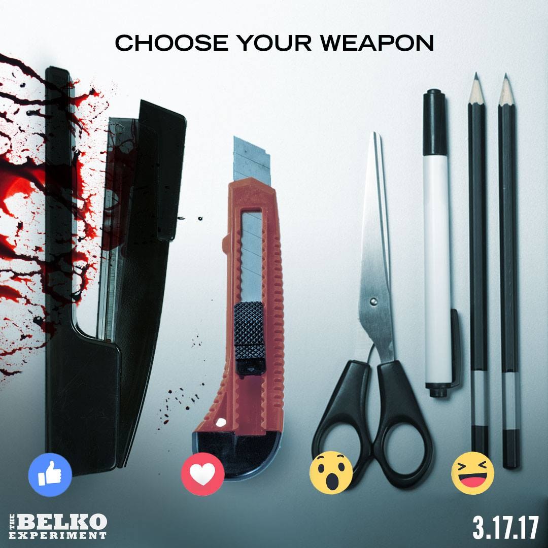 The Belko Experiment social post: choose your weapon