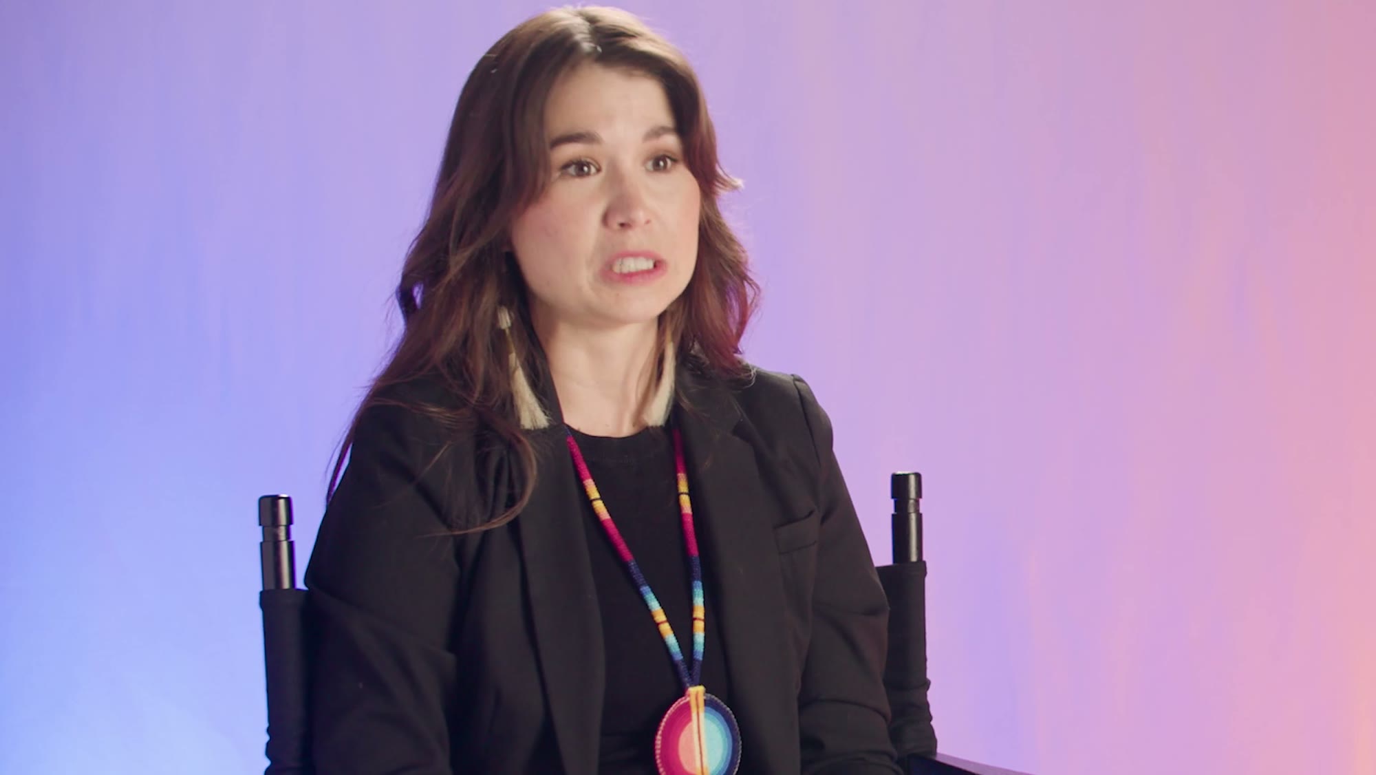 Six speakers from the Playbook vignettes, one after another, each in a director’s chair against a different field of color