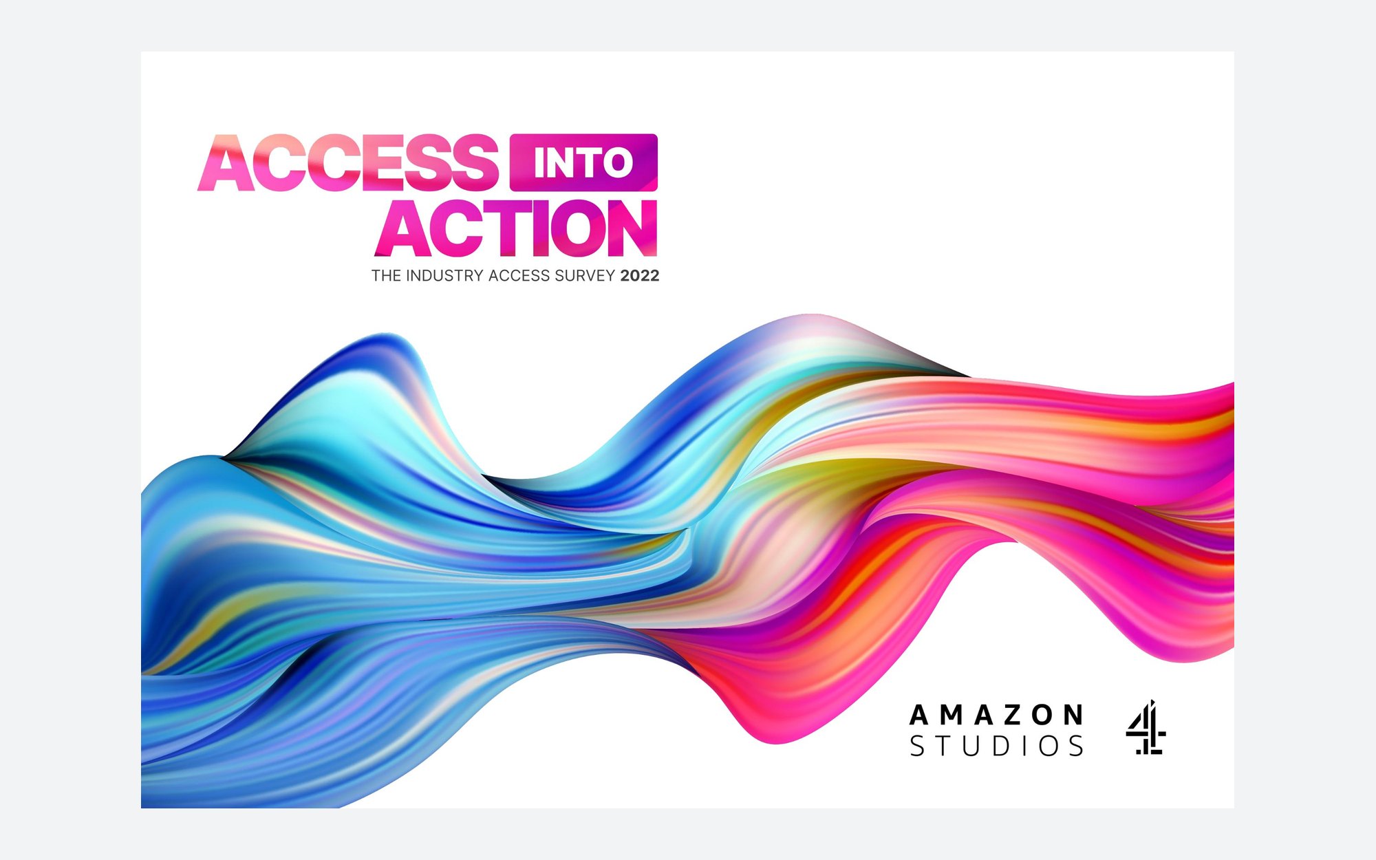 The Access Into Action cover: a ribbon of color over white