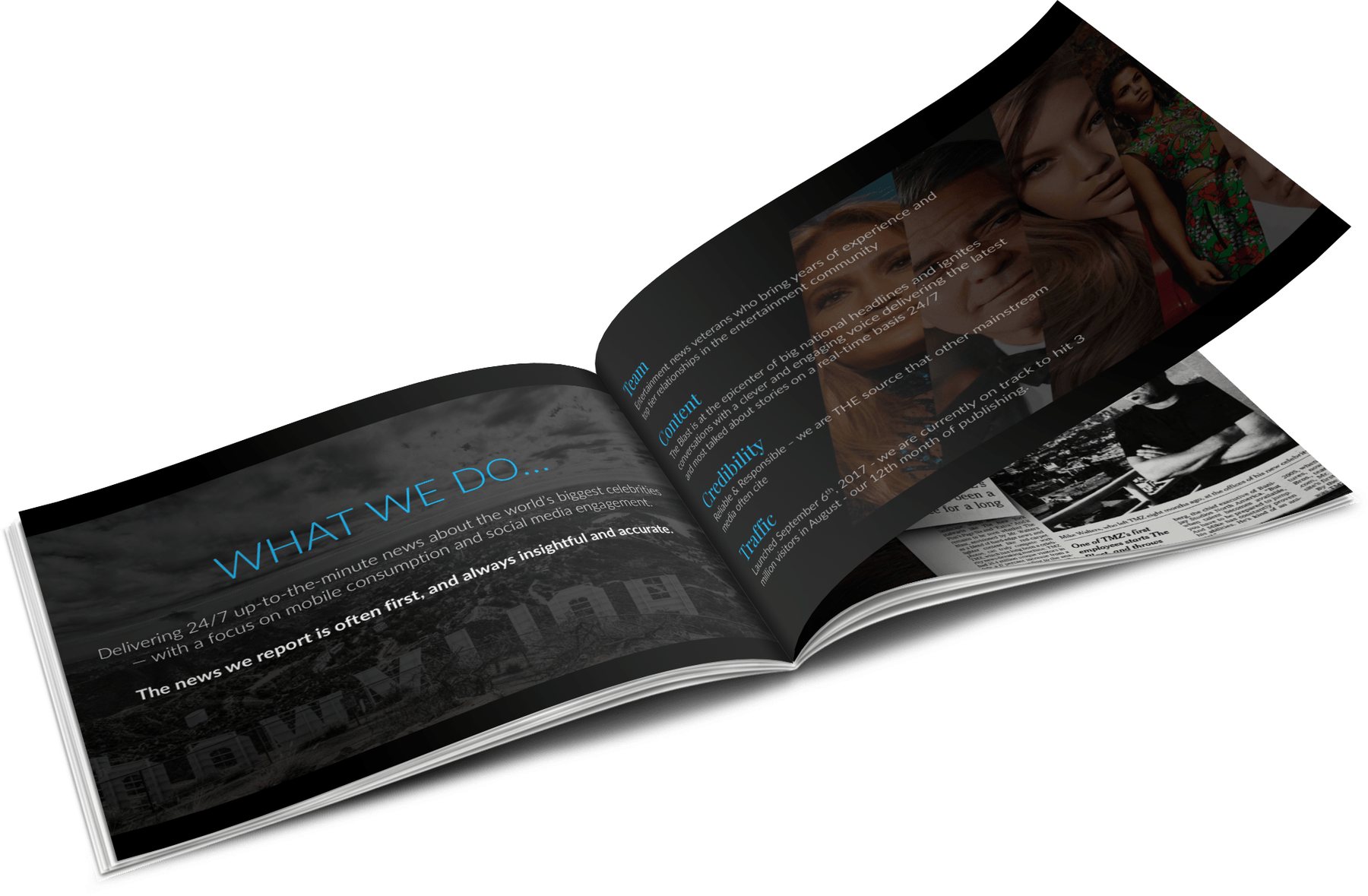 A sales deck spread for a format pitch