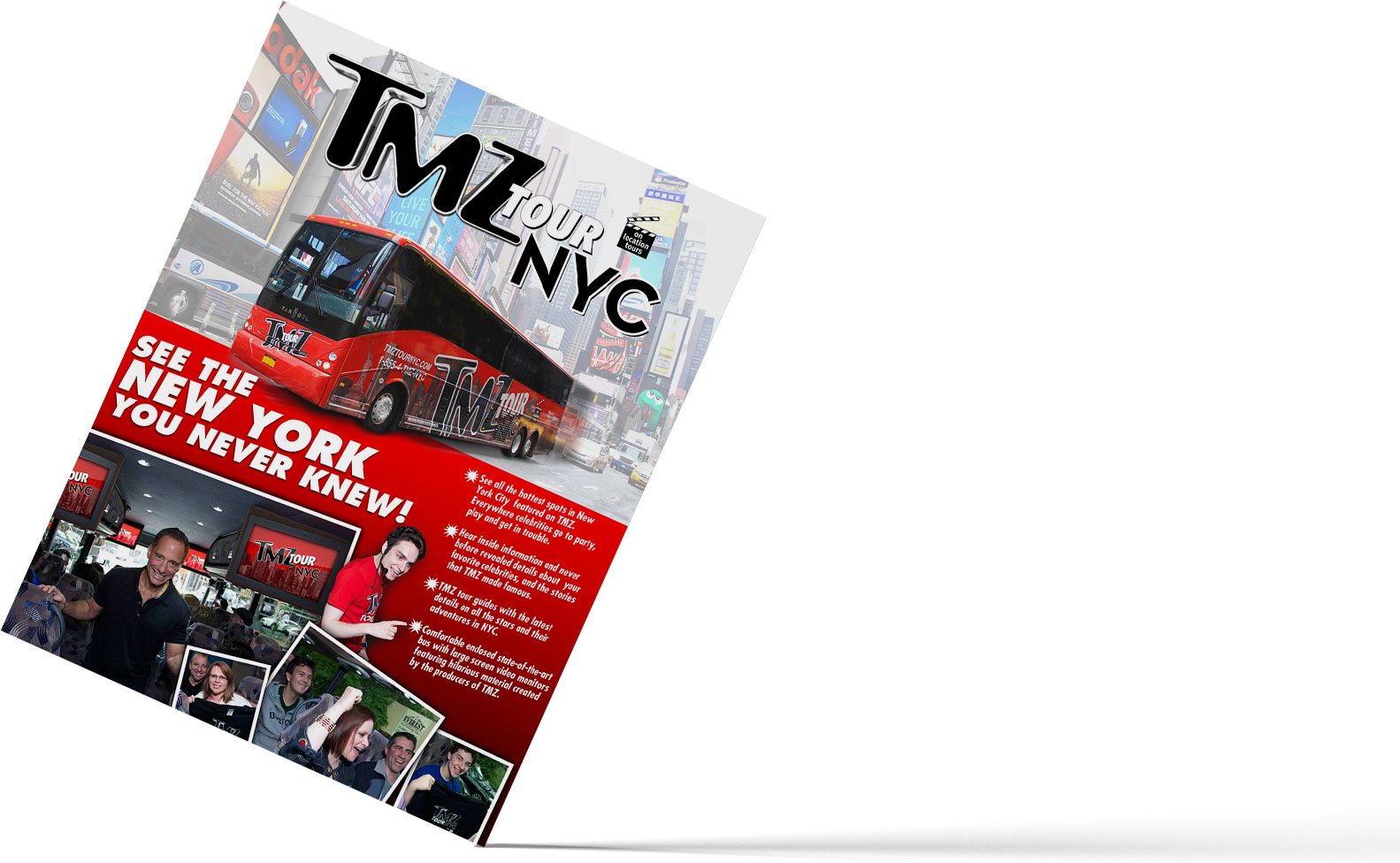 The TMZ Celebrity Tour rack card