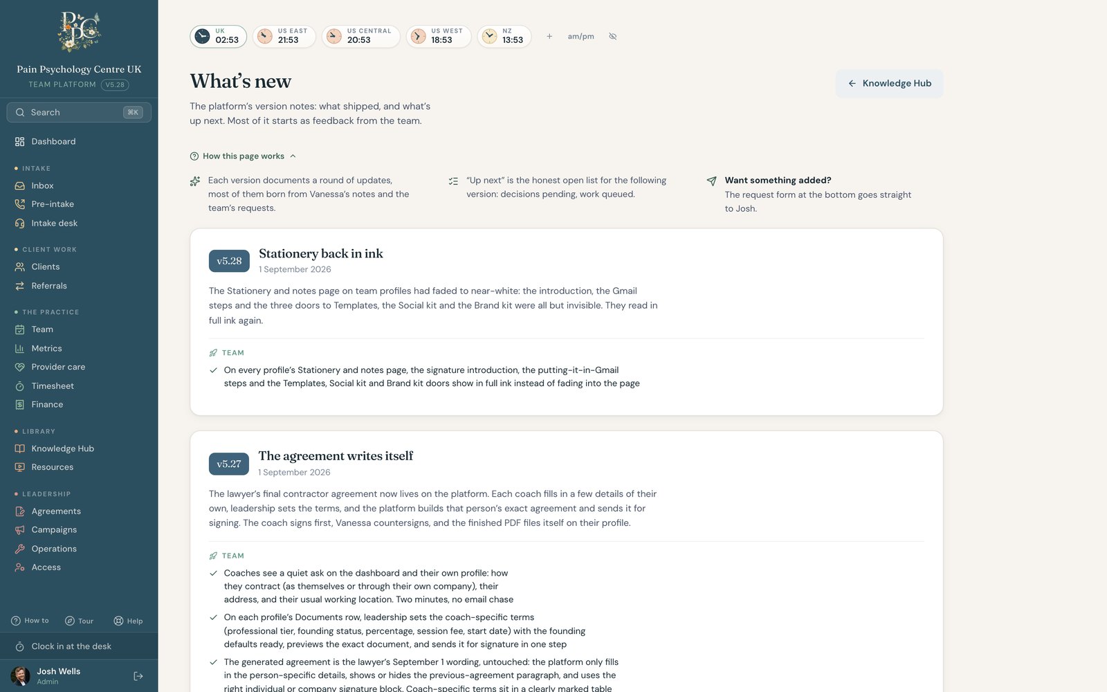 PPCUK What’s new page: a dated list of shipped releases