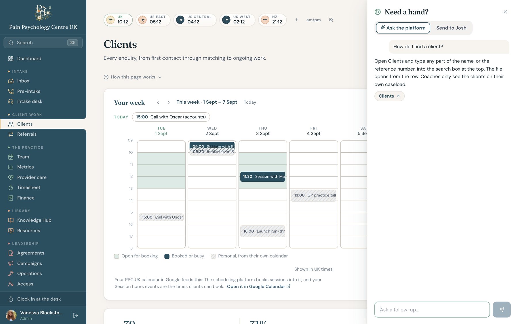 The help page: short recipes for everyday tasks