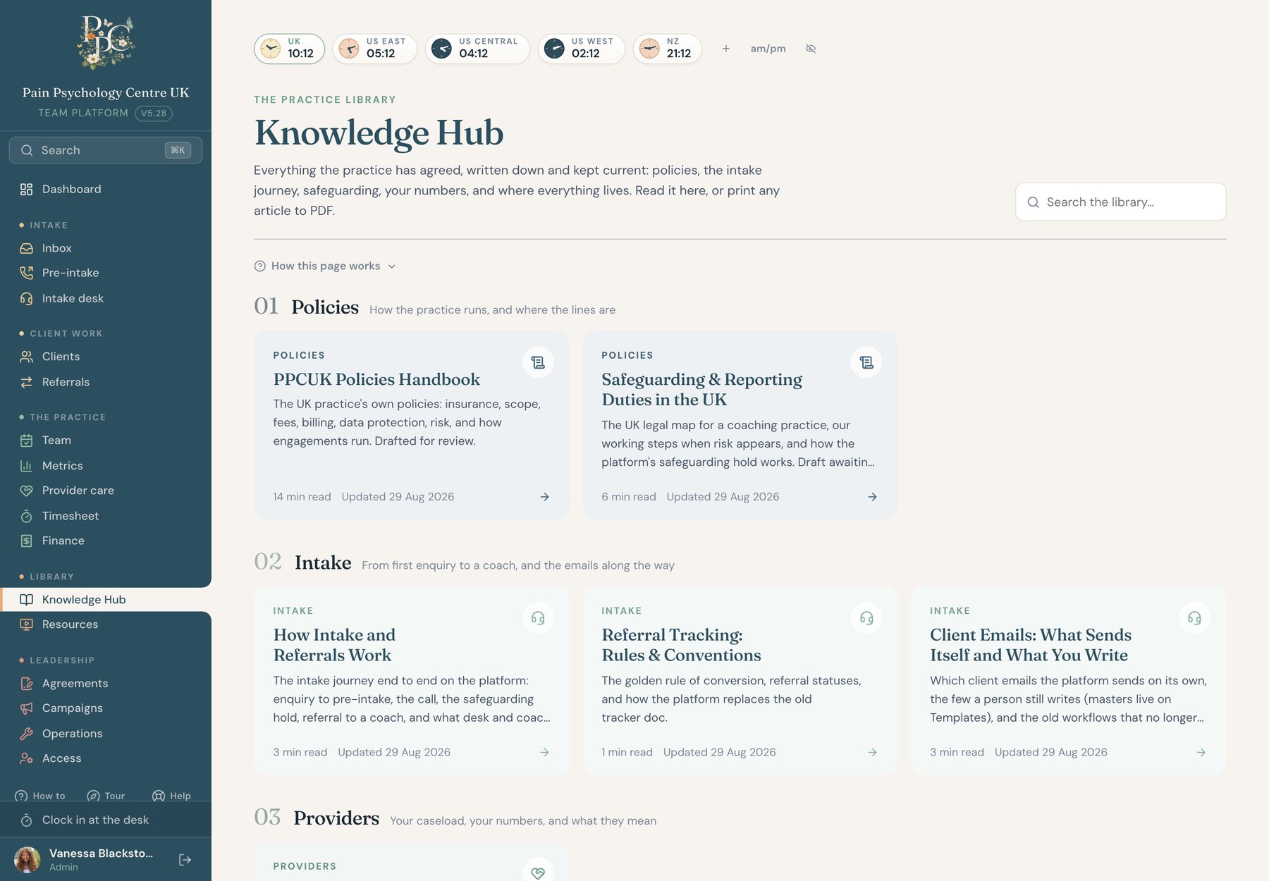 The Knowledge hub: policies, guides, and provider resources