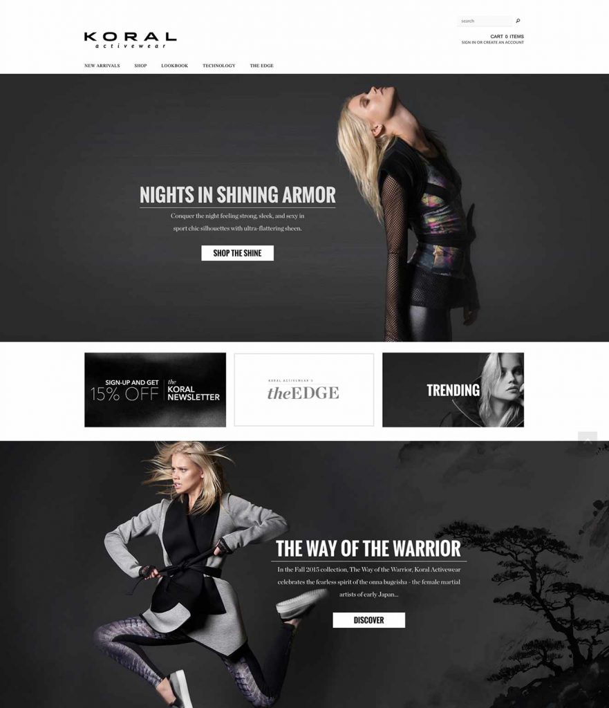 Koral Activewear e-commerce product page