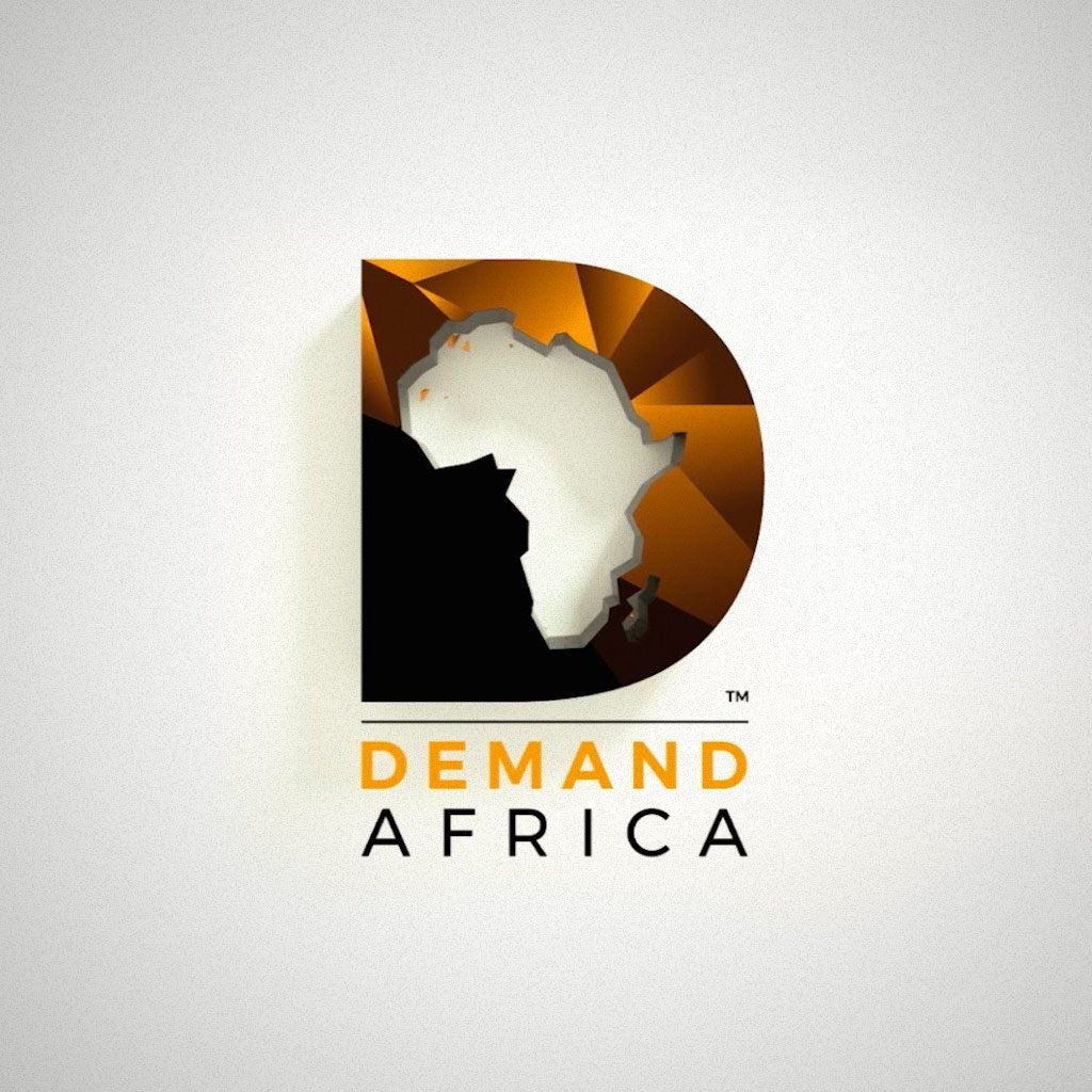 The Demand Africa mark: a D with the continent cut out of it