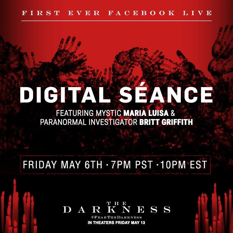 First ever Facebook Live digital séance, Friday May 6th, 7 PM PST
