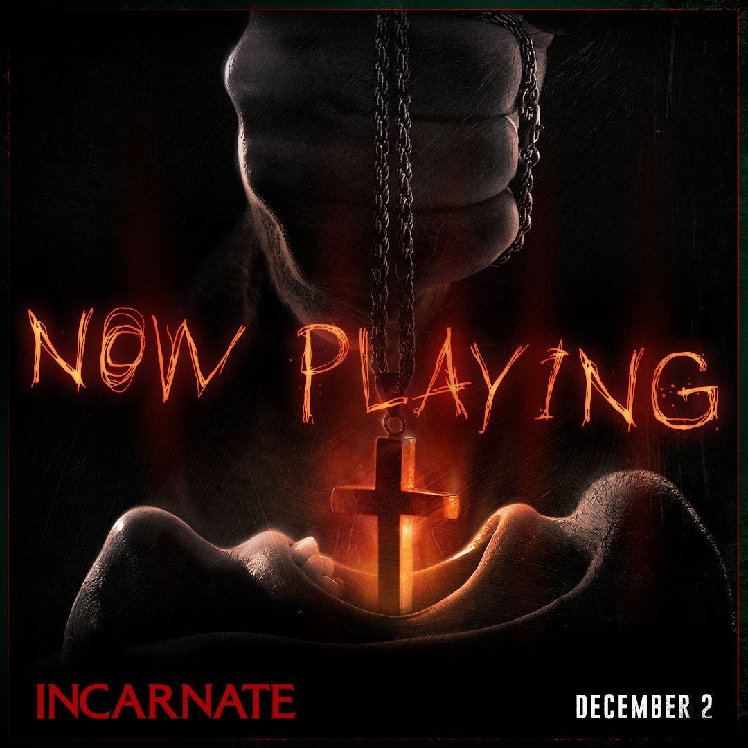 Now Playing, written in fire