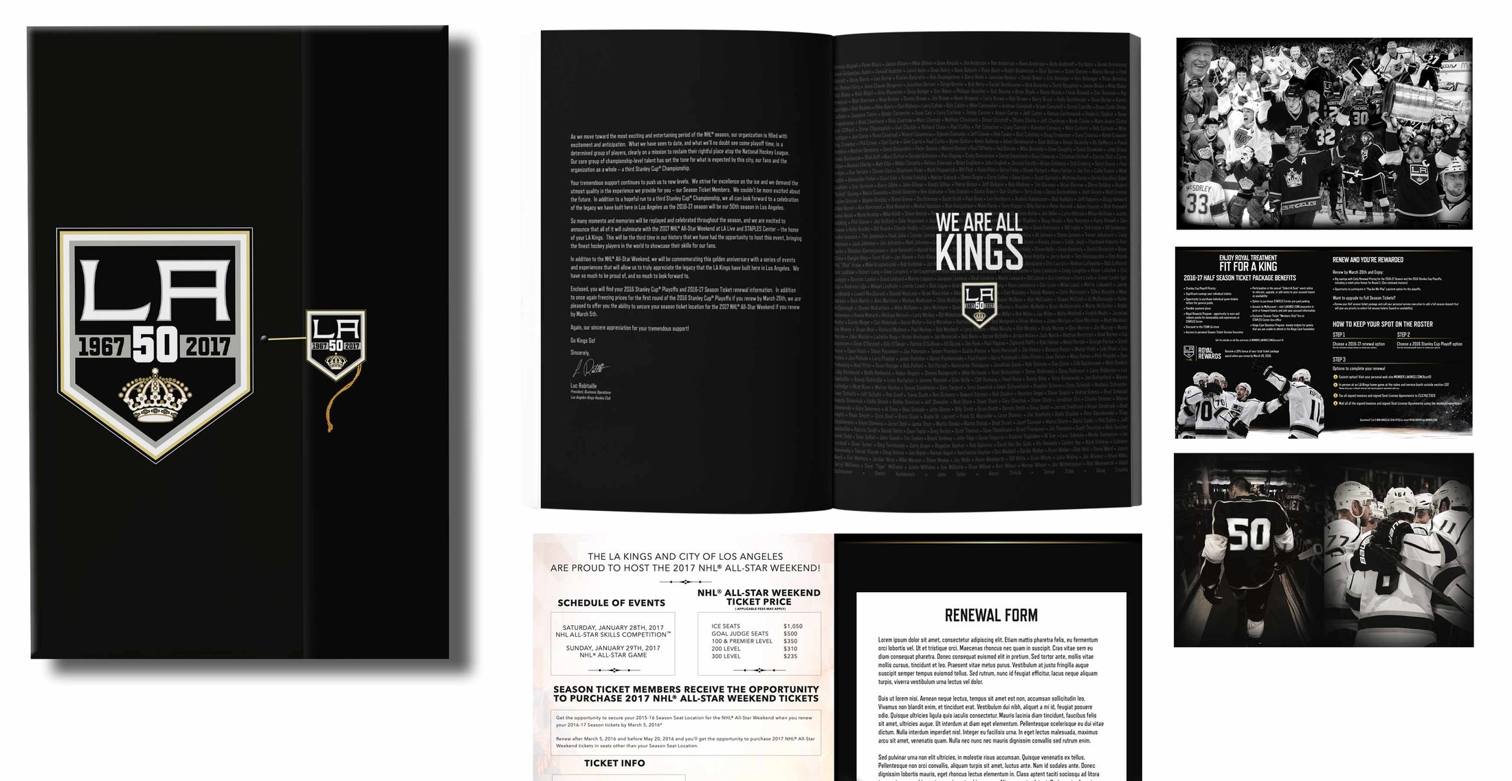 The 50th anniversary book, cover and an open spread