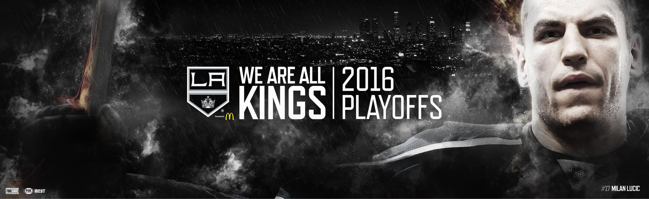 We Are All Kings 2016 Playoffs bulletin with Drew Doughty in smoke