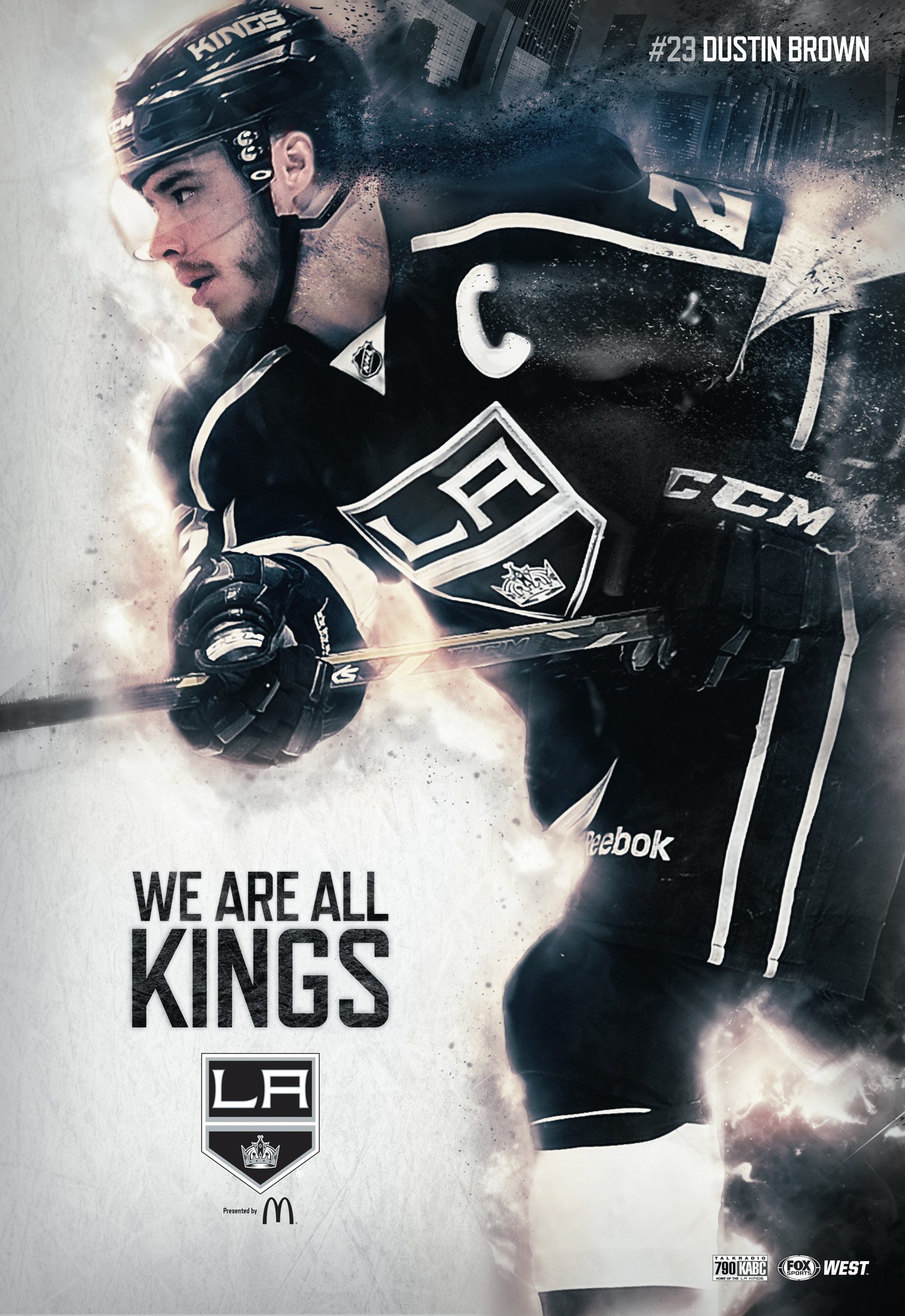 Dustin Brown with the captain’s C, transit poster