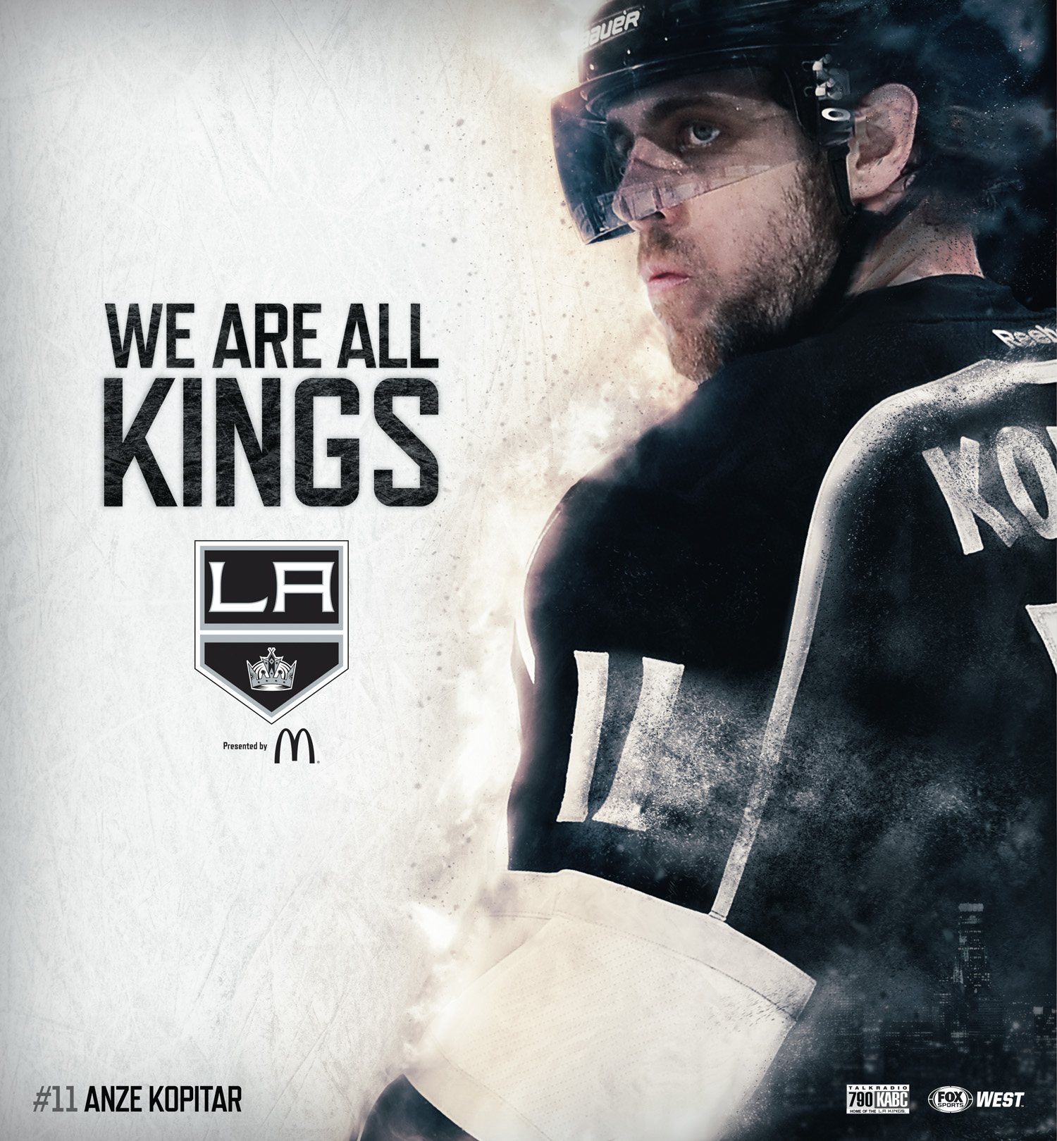 Anze Kopitar from behind, number 11