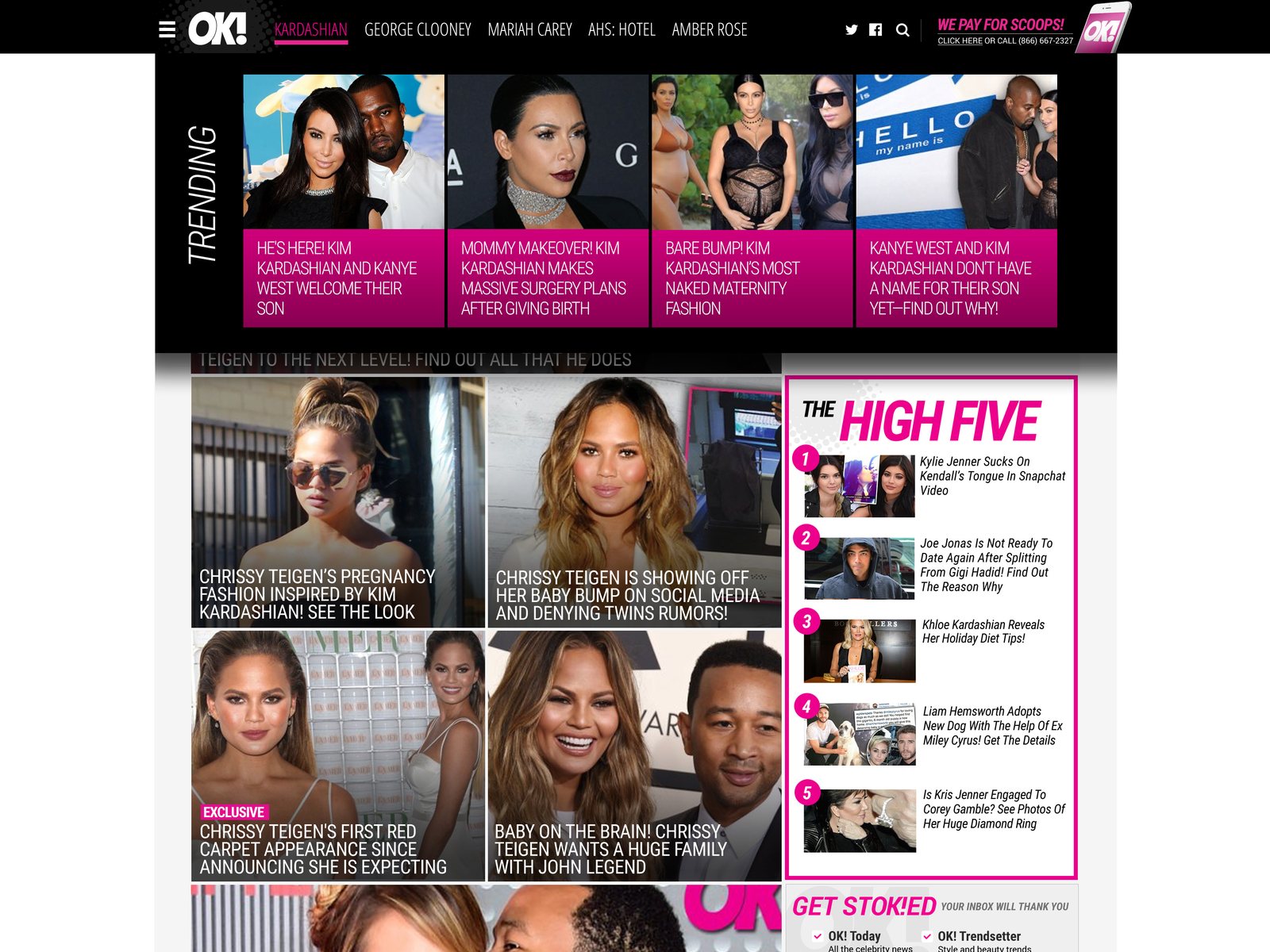 The trending mega menu open over the page